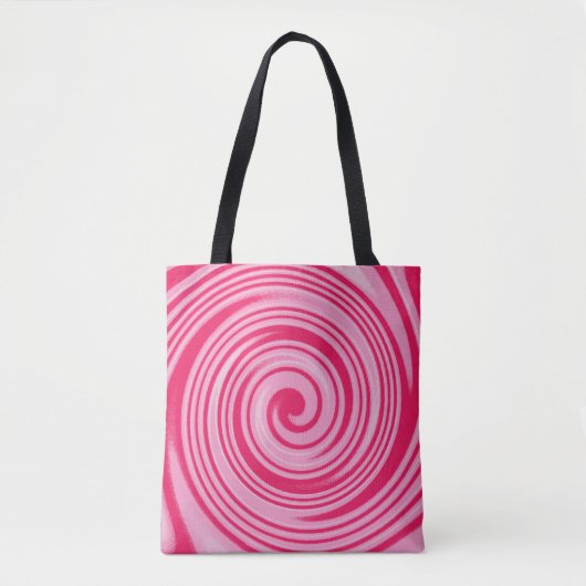 Rotes und rosa wirbelndes Muster Tasche (Vorderseite)