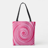 Rotes und rosa wirbelndes Muster Tasche (Rückseite)