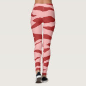 Rotes und rosa Zebra-Wildtiermuster Leggings (Rückseite)