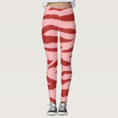 Rotes und rosa Zebra-Wildtiermuster Leggings (Vorderseite)