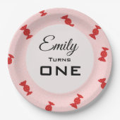 Rotes und rosafarbenes Bartopaplatt Pappteller (Vorderseite)