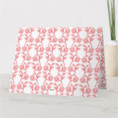 Rotes und rosafarbenes Packpapier mit wiederholend Karte (Rückseite)