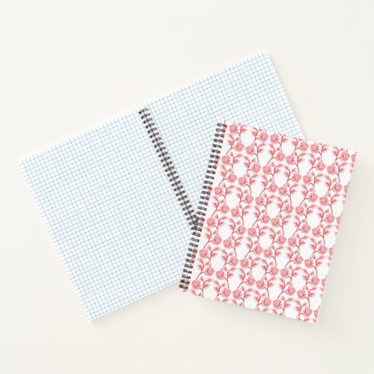 Rotes und rosafarbenes Packpapier mit wiederholend Notizblock (Innenseite)