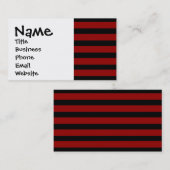 Rotes und schwarz dickes Streifenlagenmuster Visitenkarte (Vorne/Hinten)