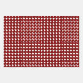 Rotes und Schwarz-weißes Hahnentrittmuster Geschenkpapier Set (Vorderseite 2)