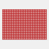 Rotes und Schwarz-weißes Hahnentrittmuster Geschenkpapier Set (Vorderseite)