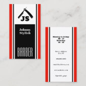 Rotes und schwarzes Barbier  Visitenkarte (Vorne/Hinten)
