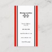 Rotes und schwarzes Barbier  Visitenkarte (Rückseite)