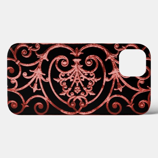 Rotes und schwarzes Bildlaufmuster Case-Mate iPhon Case-Mate iPhone Hülle (Rückseite (Horizontal))