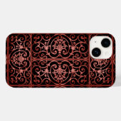Rotes und schwarzes Bildlaufmuster Case-Mate iPhone Hülle (Rückseite (Horizontal))