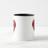 Rotes und Schwarzes Buffalo Kariert/Karo Monogramm Tasse (Zentrum)