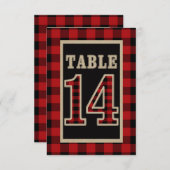 Rotes und Schwarzes Buffalo Kariert Rustikale Tisc Einladung (Vorne/Hinten)