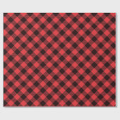 Rotes und Schwarzes Buffalo Karo Wrapping Paper Geschenkpapier (Flach)