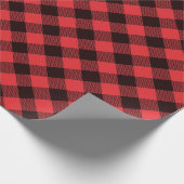 Rotes und Schwarzes Buffalo Karo Wrapping Paper Geschenkpapier (Ecke)
