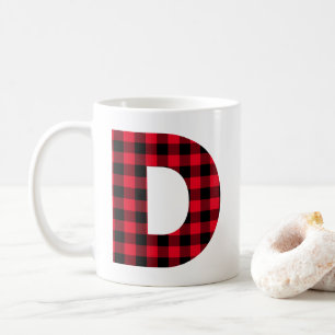 Rotes und schwarzes Büffel-Karo fettgedruckter Anf Kaffeetasse