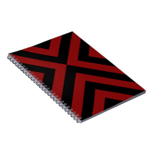 Rotes und schwarzes Chevronen-Notebook Notizblock