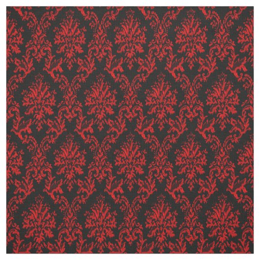 Rotes und schwarzes Damast-Druck-Gewebe Stoff (Muster)