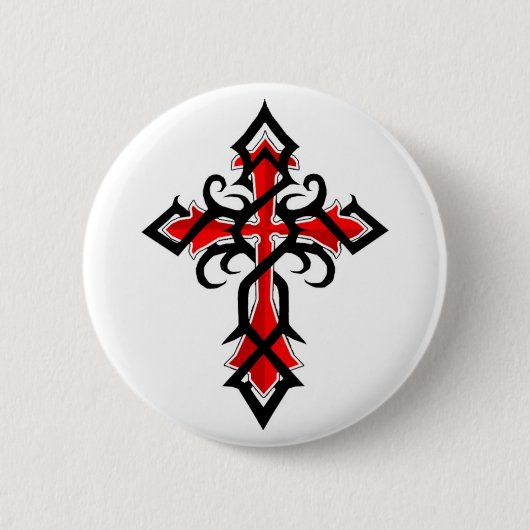 Rotes und schwarzes dekoratives Jesus Button (Vorderseite)