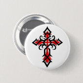 Rotes und schwarzes dekoratives Jesus-Christus-Kre Button (Vorne & Hinten)