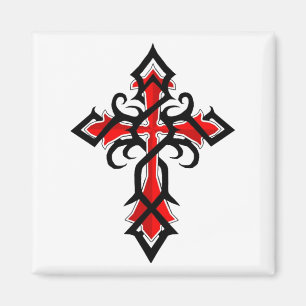 Rotes und schwarzes dekoratives Jesus-Christus-Kre Magnet