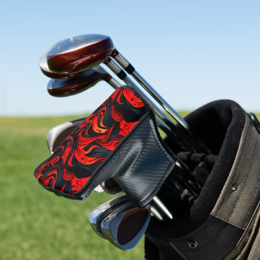 Rotes und Schwarzes Design Golf Headcover (In Situ)