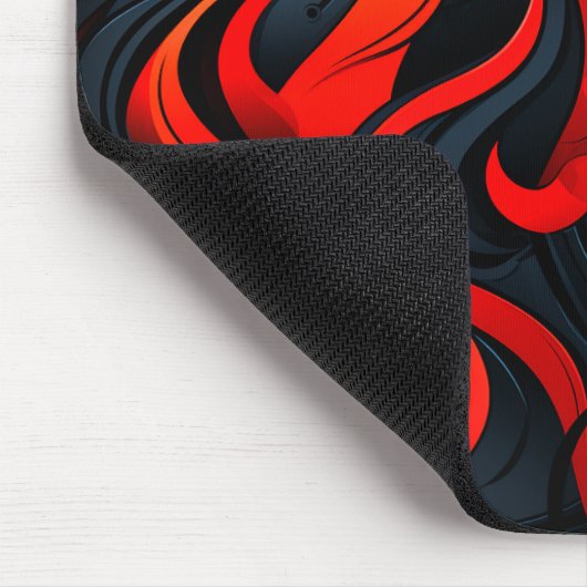 Rotes und Schwarzes Design Mousepad (Ecke)
