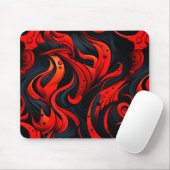 Rotes und Schwarzes Design Mousepad (Mit Mouse)
