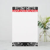 Rotes und schwarzes elegantes briefpapier (Stehend Vorderseite)