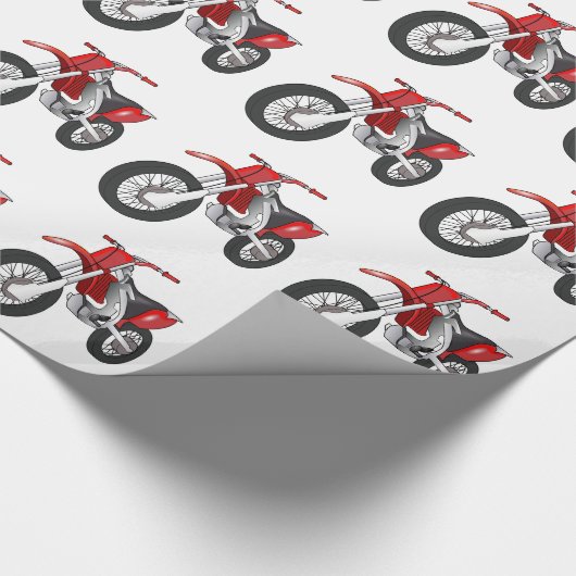 Rotes und schwarzes/Enduro Motorrad nicht für den Geschenkpapier (Ecke)