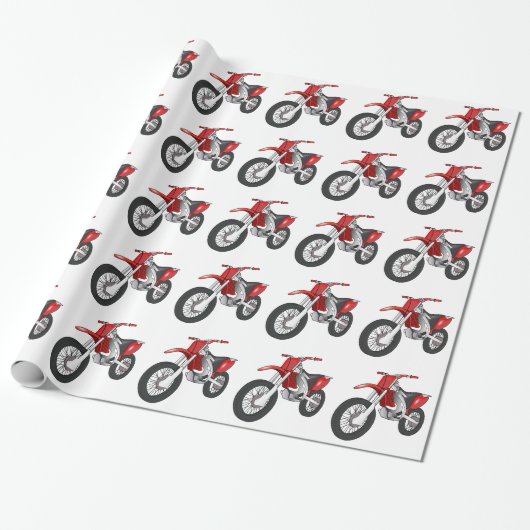 Rotes und schwarzes/Enduro Motorrad nicht für den Geschenkpapier (Ungerollt)