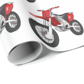 Rotes und schwarzes/Enduro Motorrad nicht für den Geschenkpapier (Rolleneckpunkt)