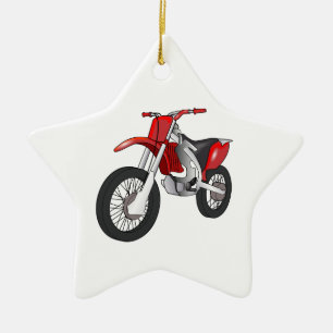 Rotes und schwarzes/Enduro Motorrad nicht für den Keramikornament