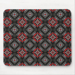 Rotes und Schwarzes geometrisches Muster Mousepad