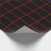 Rotes und schwarzes Gitter 2 Geschenkpapier (Ecke)