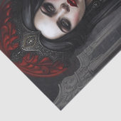 Rotes und schwarzes Goth Vampire Queen Decoupage P Seidenpapier (Ausschnitt)