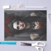Rotes und schwarzes Goth Vampire Queen Decoupage P Seidenpapier (Handwerk)