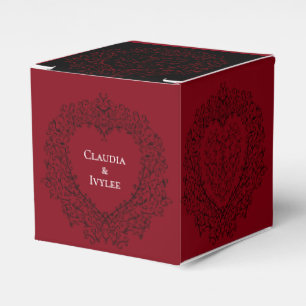 Rotes und schwarzes Gotisches Herz - Elegante Hoch Geschenkschachtel