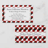 Rotes und schwarzes Hahn-Huhn-Muster Visitenkarte (Vorne/Hinten)