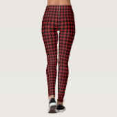 Rotes und schwarzes Hahnentrittmuster Leggings (Rückseite)