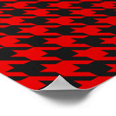 Rotes und Schwarzes Hahnentrittmuster Poster (Ecke)