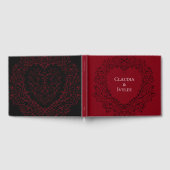 Rotes und Schwarzes Herz Gothic Wedding Gästebuch (Voll)