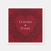 Rotes und schwarzes Herz-gotische Serviette (Vorderseite)