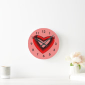Rotes und schwarzes Herz Runde Wanduhr (Zuhause)