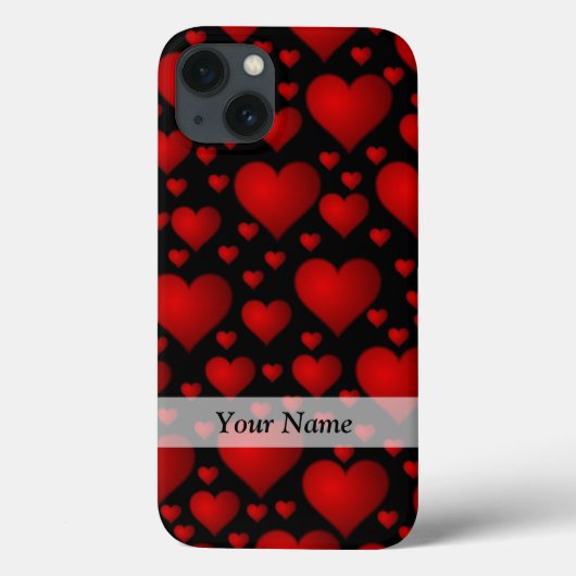 Rotes und schwarzes Herzmuster Case-Mate iPhone Hülle (Rückseite)