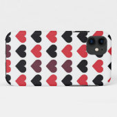 Rotes und schwarzes Herzmuster Case-Mate iPhone Hülle (Rückseite (Horizontal))