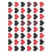 Rotes und schwarzes Herzmuster Tischdecke (Vorderseite)