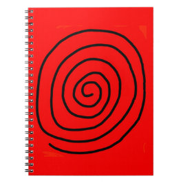 Rotes und schwarzes hypnotisierendes Radheft Notizblock