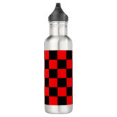Rotes und schwarzes kariertes Muster Edelstahlflasche (Rechts)