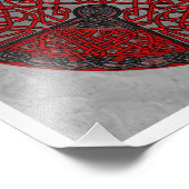 Rotes und Schwarzes Keltisches Kreuz Medallion Fotodruck (Ecke)