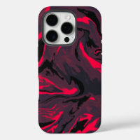 Rotes und schwarzes Marmor-Strudel-Abstrakt-Handyh